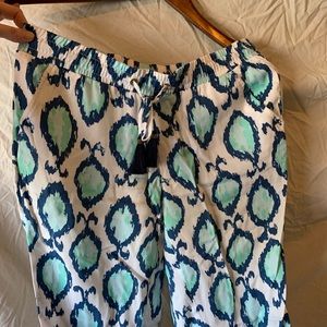 Lilly Pulitzer fish jogger pants with tassels